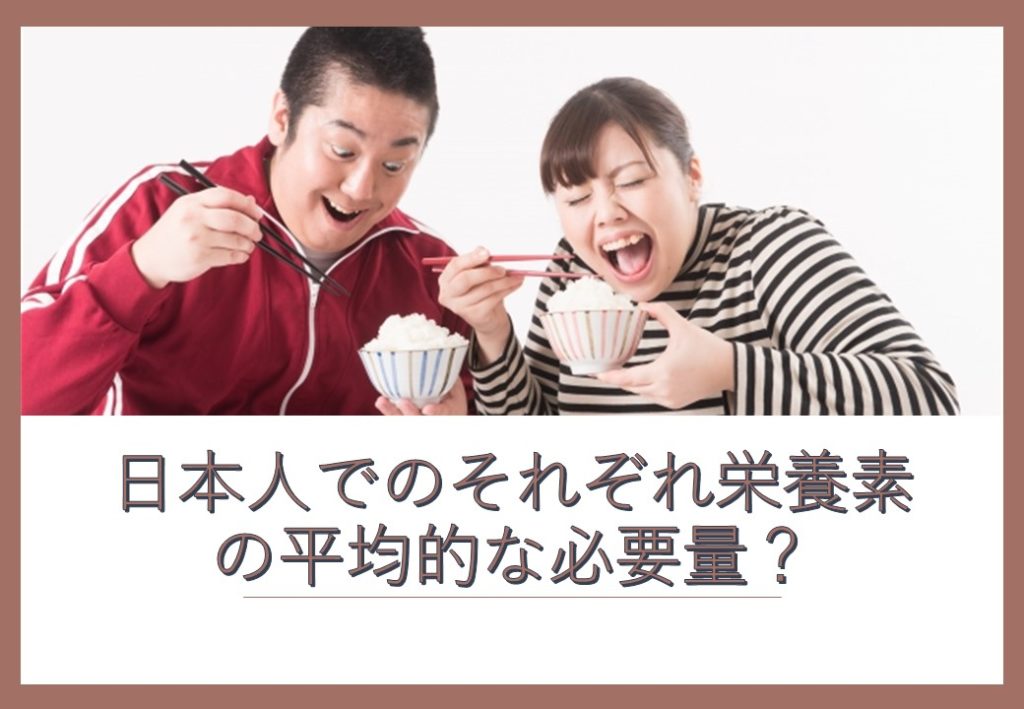 日本人でのそれぞれ栄養素の平均的な必要量？