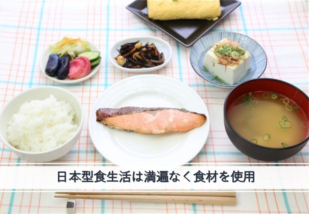 日本型食生活は満遍なく食材を使用
